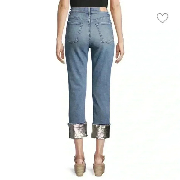 7 for all mankind boyfriend sequin crop Jean 23 - Picture 13 of 14